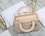 Modishbags Dior Leather Light Pink Handbag With Gold Hardware - 3