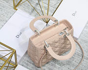 Modishbags Dior Leather Light Pink Handbag With Sliver Hardware - 6