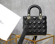 Modishbags Dior Leather Lambskin Black Handbag With Gold Hardware - 5