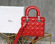 Modishbags Dior Leather Lambskin Red Handbag With Silver Hardware - 6