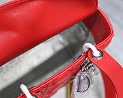 Modishbags Dior Leather Lambskin Red Handbag With Silver Hardware - 2