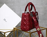 Modishbags Dior Leather Lambskin Wine Red Handbag With Sliver Hardware - 3