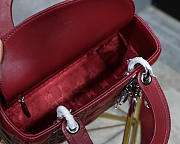 Modishbags Dior Leather Lambskin Wine Red Handbag With Sliver Hardware - 5