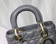 Modishbags Dior Leather Lambskin Grey Handbag With Gold Hardware - 2