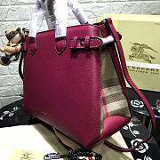 Modishbags Classic Leather Tote Bag With Burgundy - 3