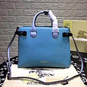 Modishbags Classic Leather Tote Bag With Blue - 1