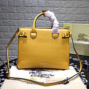 	Modishbags Classic Leather Tote Bag With Yellow - 1