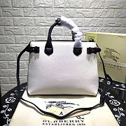 	Modishbags Classic Leather Tote Bag With White - 4