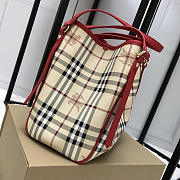 Modishbags Original Check Tote Handbag With Red - 2