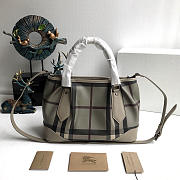 Modishbags Original Check Tote Handbag In Gray - 1