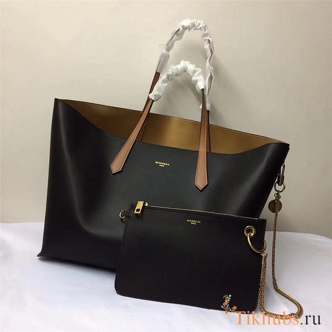 Modishbags Original Leather Shopping Handbag In Black - 1