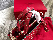 Modishbags Garavani Rockstud Spike Lambskin Handbag In Red - 3