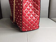 Modishbags Original Lambskin Spike Tote Bag In Red - 5