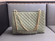 Modishbags Original Lambskin Spike Tote Bag In Light Green - 6