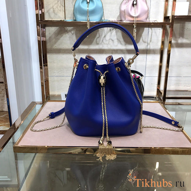 Modishbags Macaron color Bucket bag in Dark Blue - 1