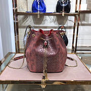 Modishbags Water snakeskin Bucket bag in Red - 6