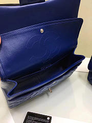 Modishbags Jumbo Flap Blue Bag With Silver Or Gold Hardware 30cm - 3