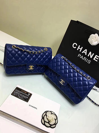 Modishbags Flap Blue Bag With Silver Or Gold Hardware CF1112