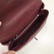 Modishbags Coco Wine Red Handle Bag with Silver Hardware - 4