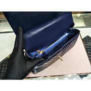 	Modishbags Coco Handle Bag Blue with Gold Hardware Large - 3