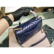 	Modishbags Coco Handle Bag Blue with Gold Hardware Large - 2