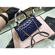 Modishbags Coco Handle Bag Blue with Gold Hardware Small - 5