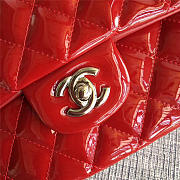 Modishbags Jumbo Cowskin Flap Red Bag With Silver Hardware 25cm - 6