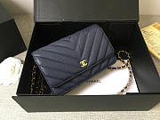 Modishbags Flap Bag Calfskin Leather Blue with Gold Hardware - 6