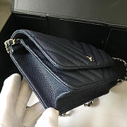 Modishbags Flap Bag Calfskin Leather Blue with Sliver Hardware - 5