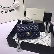 Chanel Flap Bag Lambskin Navy Blue With Gold Hardware 20CM - 4