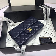 Chanel Flap Bag Lambskin Navy Blue With Gold Hardware 20CM - 6