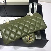 Chanel Flap Bag Lambskin Dark Green With Gold Hardware 20CM - 6