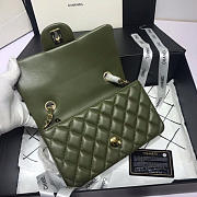 Chanel Flap Bag Lambskin Dark Green With Gold Hardware 20CM - 4