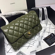 Chanel Flap Bag Lambskin Dark Green With Gold Hardware 20CM - 5