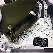 Chanel Flap Bag Lambskin Dark Green With Gold Hardware 20CM - 3