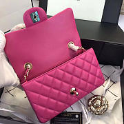 Chanel Flap Bag Lambskin Rose Red With Gold Hardware 20CM - 3