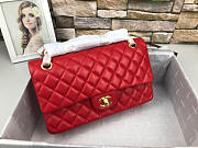 	Chanel Flap Bag Lambskin Red With Gold Hardware 25cm - 6