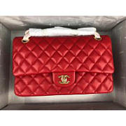 	Chanel Flap Bag Lambskin Red With Gold Hardware 25cm - 5