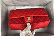 	Chanel Flap Bag Lambskin Red With Gold Hardware 25cm - 2