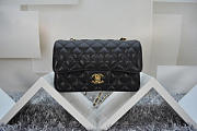 Modishbags Flap Bag Caviar in Black 20cm with Gold Hardware - 1