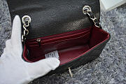 Modishbags Flap Bag Caviar in Black 20cm with Sliver Hardware - 4