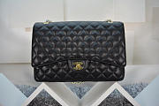 Modishbags Flap Bag Caviar in Black 33cm with Gold Hardware - 5