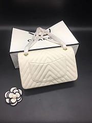 Modishbags Flap Bag Caviar White Bag 25cm with Gold Hardware - 5