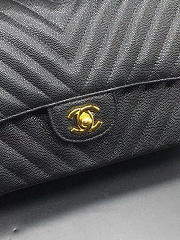 Modishbags Flap Bag Caviar Black Bag 25cm with Gold Hardware - 6