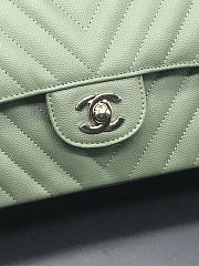 Modishbags Flap Bag Caviar Light Green Bag 25cm with Silver Hardware - 3