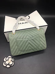 Modishbags Flap Bag Caviar Light Green Bag 25cm with Gold Hardware - 5