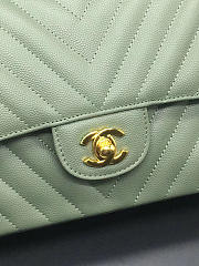 Modishbags Flap Bag Caviar Light Green Bag 25cm with Gold Hardware - 6