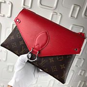 Louis Vuitton Saint Michel Monogram Epi Leather Bag With Red M44033 - 3