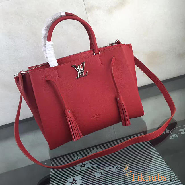 Louis Vuitton Lockmeto Calfskin Handbags Red M54570 - 1