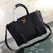 Louis Vuitton Lockmeto Calfskin Handbags Black M54570 - 1